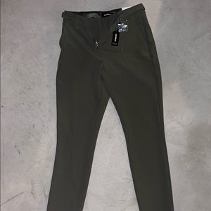 Express skinny high rise belted work pants